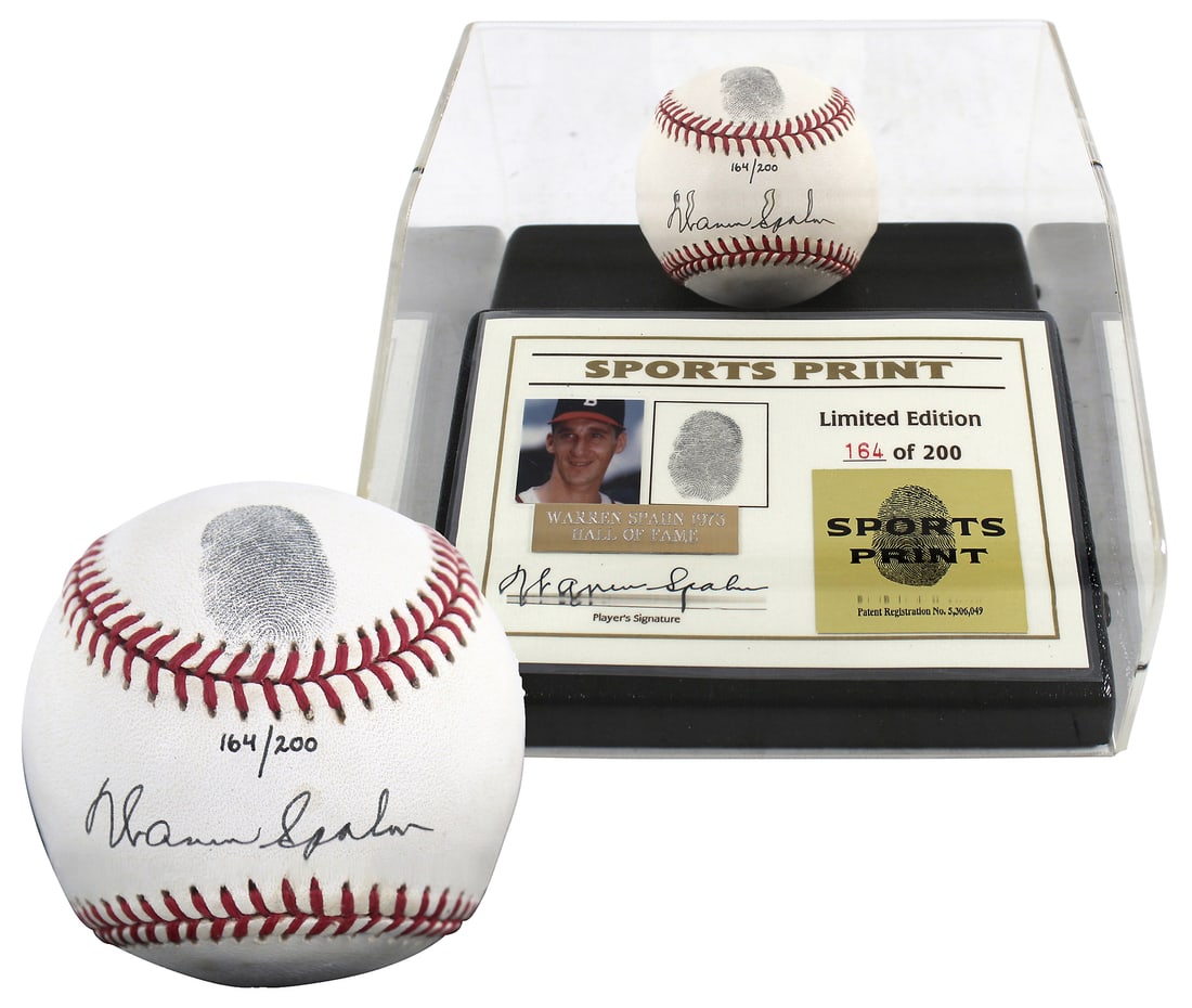 Warren Spahn Signed Limited Edition Baseball #200 with Display Case BAS (1 of 4)