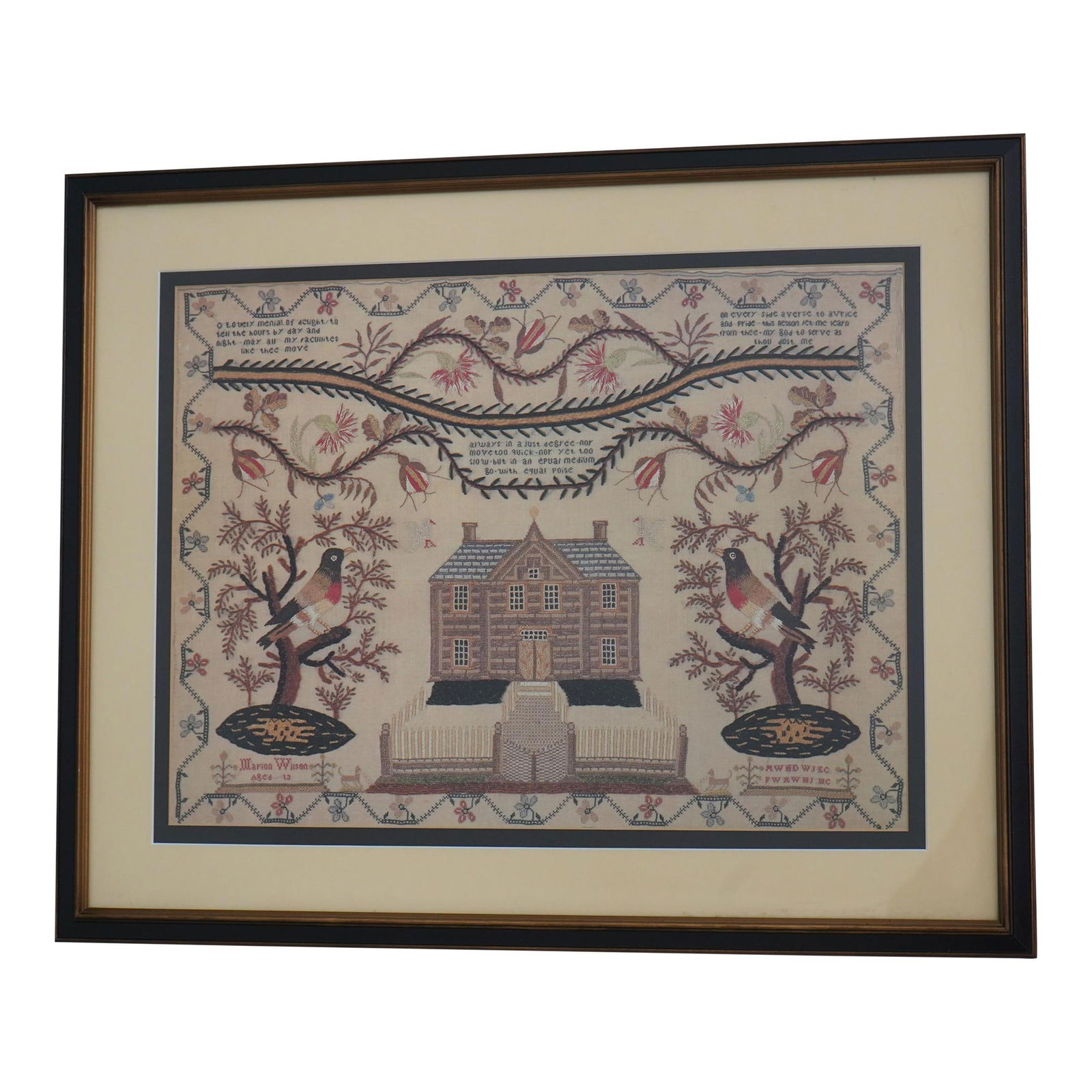 Professionally Framed Early American Style Sampler Print 28 x 22.5: Professionally Framed Early American Style Sampler Print 28 x 22.5 This exquisite Early American Style Sampler Print showcases a high-quality detailed design, perfect for collectors and art enthusiast