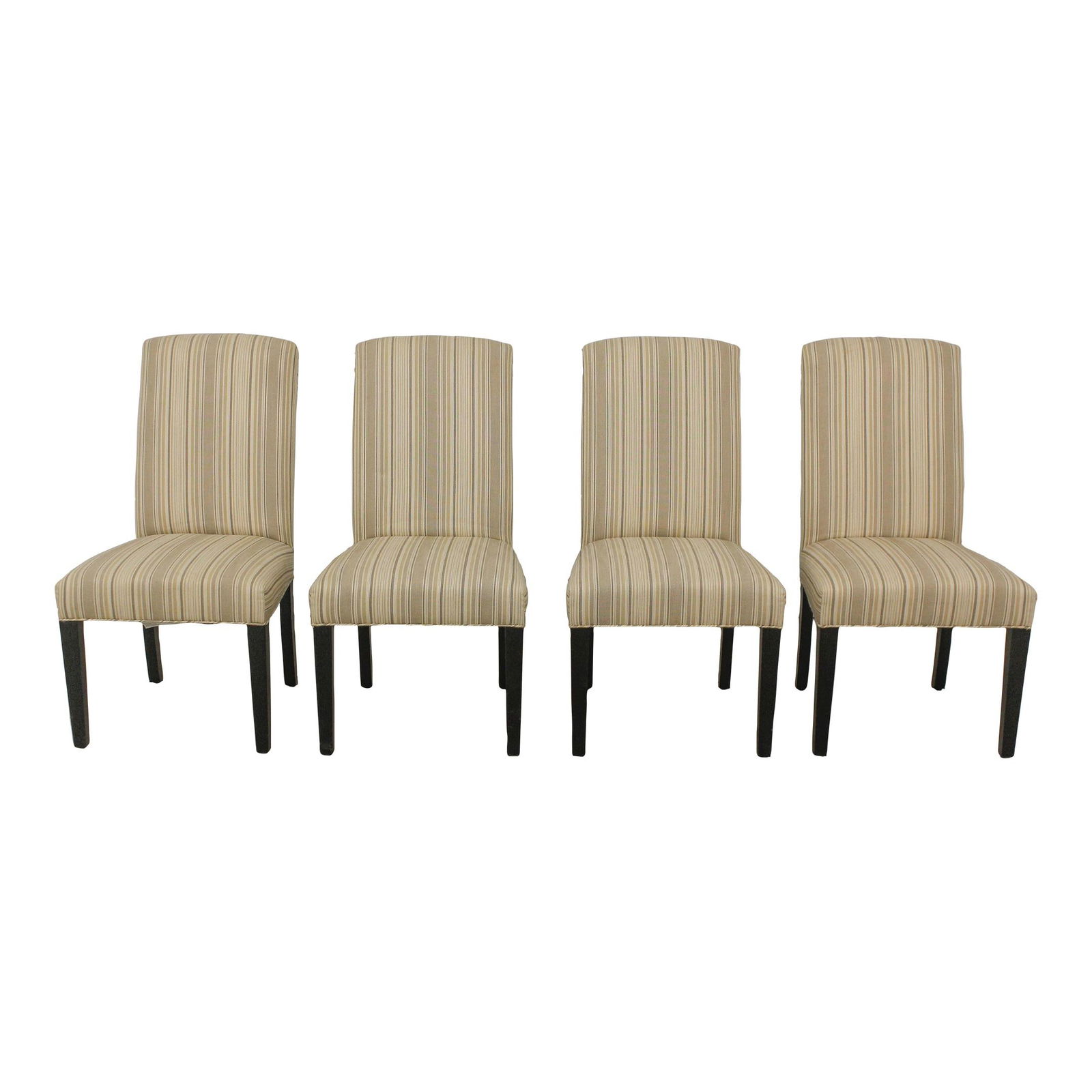 Set of 4 Crate & Barrel Modern Upholstered Dining Chairs Black Finish (1 of 10)