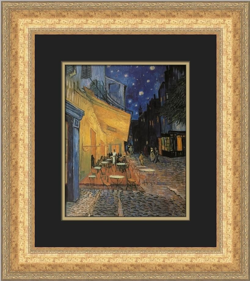 Vincent Van Gogh Cafe Terrace Print Custom Framed 18 x 17 (1 of 2)