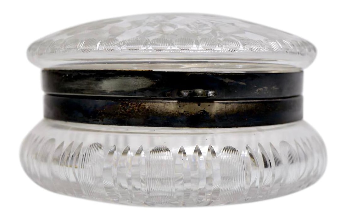 C F Monroe Brilliant Cut Powder Jar Jewelry Box with Mirror (1 of 10)