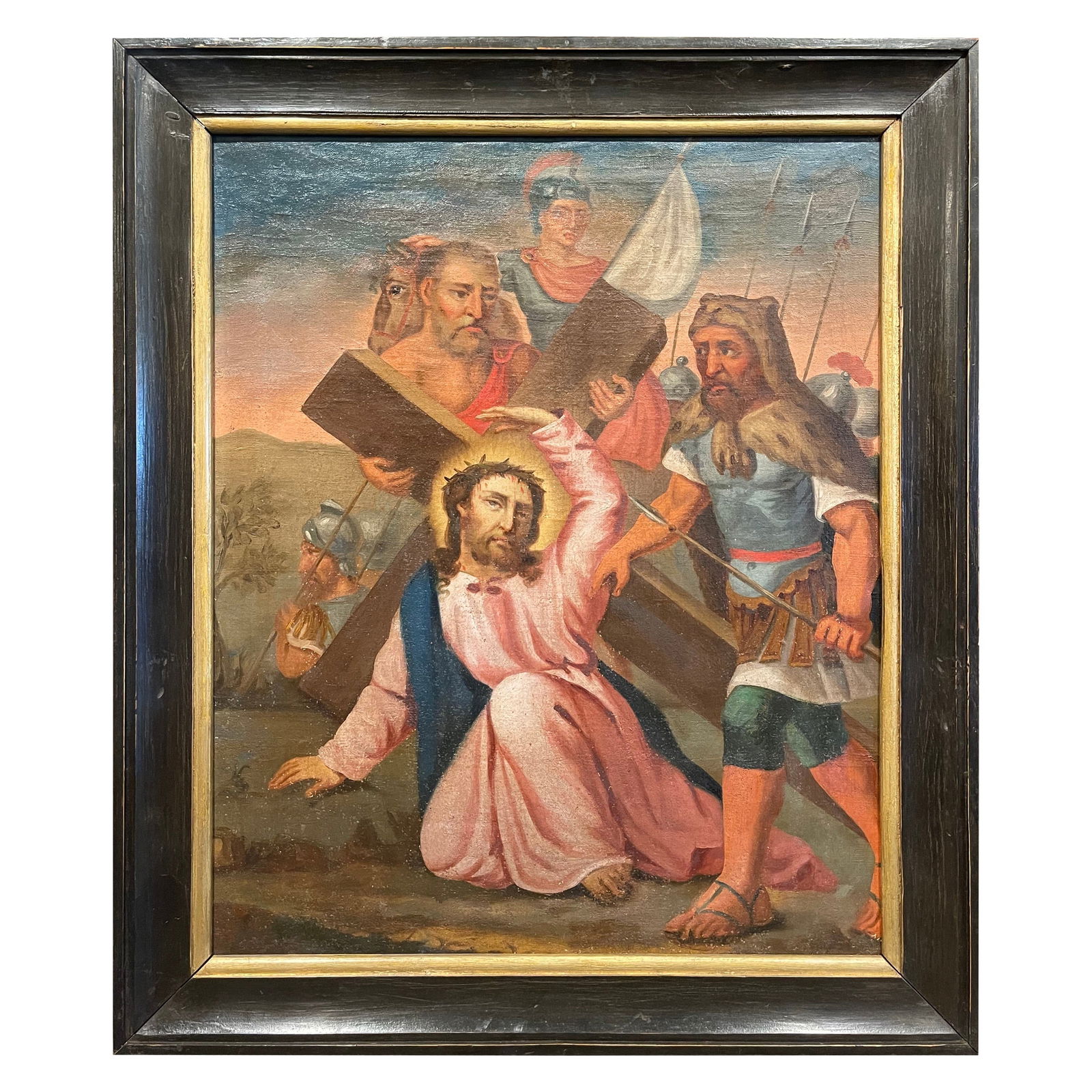 18th Century French Oil Painting Seventh Station of the Cross (1 of 10)