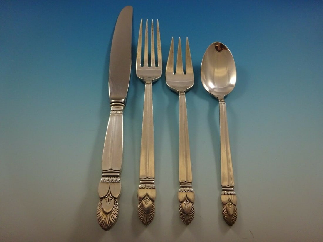 Frank Whiting Princess Ingrid Sterling Silver 4-Piece Place Setting: Frank Whiting Princess Ingrid Sterling Silver 4-Piece Place Setting Elevate your dining experience with this exquisite 4-piece place setting from the Princess Ingrid pattern by Frank Whiting. Crafted