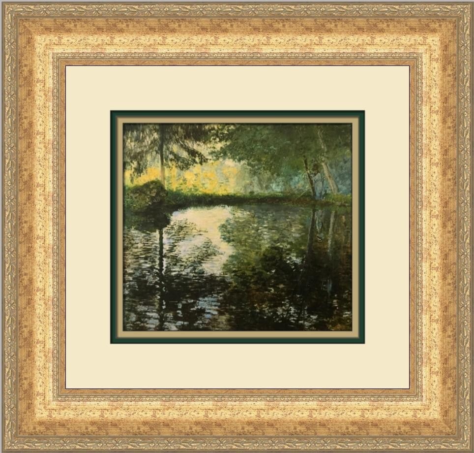 Claude Monet The Pond at Montgeron Custom Framed Print 17x17 Impressionism (1 of 2)