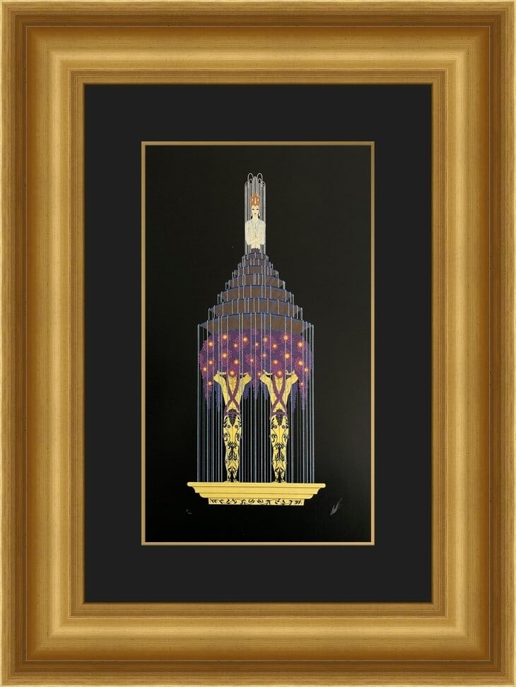 Erte Perfume Custom Framed Art Deco Print 1990 (1 of 1)
