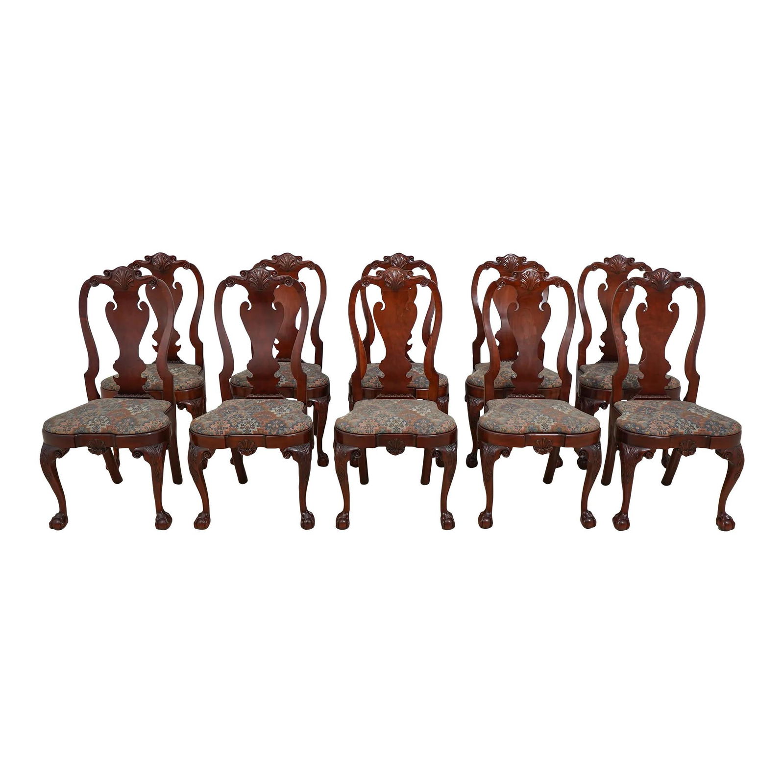Set of 10 Kindel Winterthur Cherry Dining Chairs Fine Carving (1 of 10)