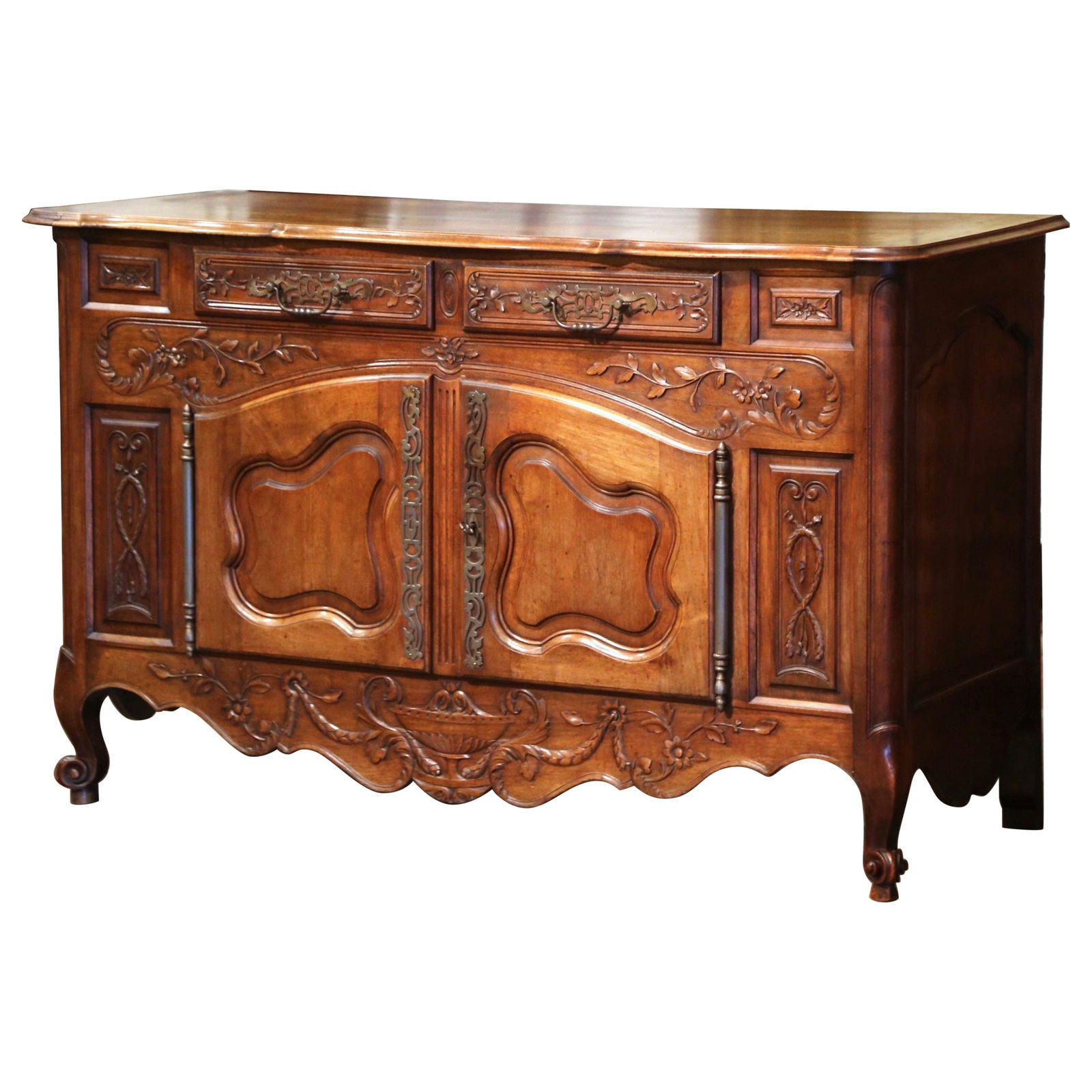 19th Century Louis XV Hand-Carved Walnut Buffet from Provence (1 of 14)