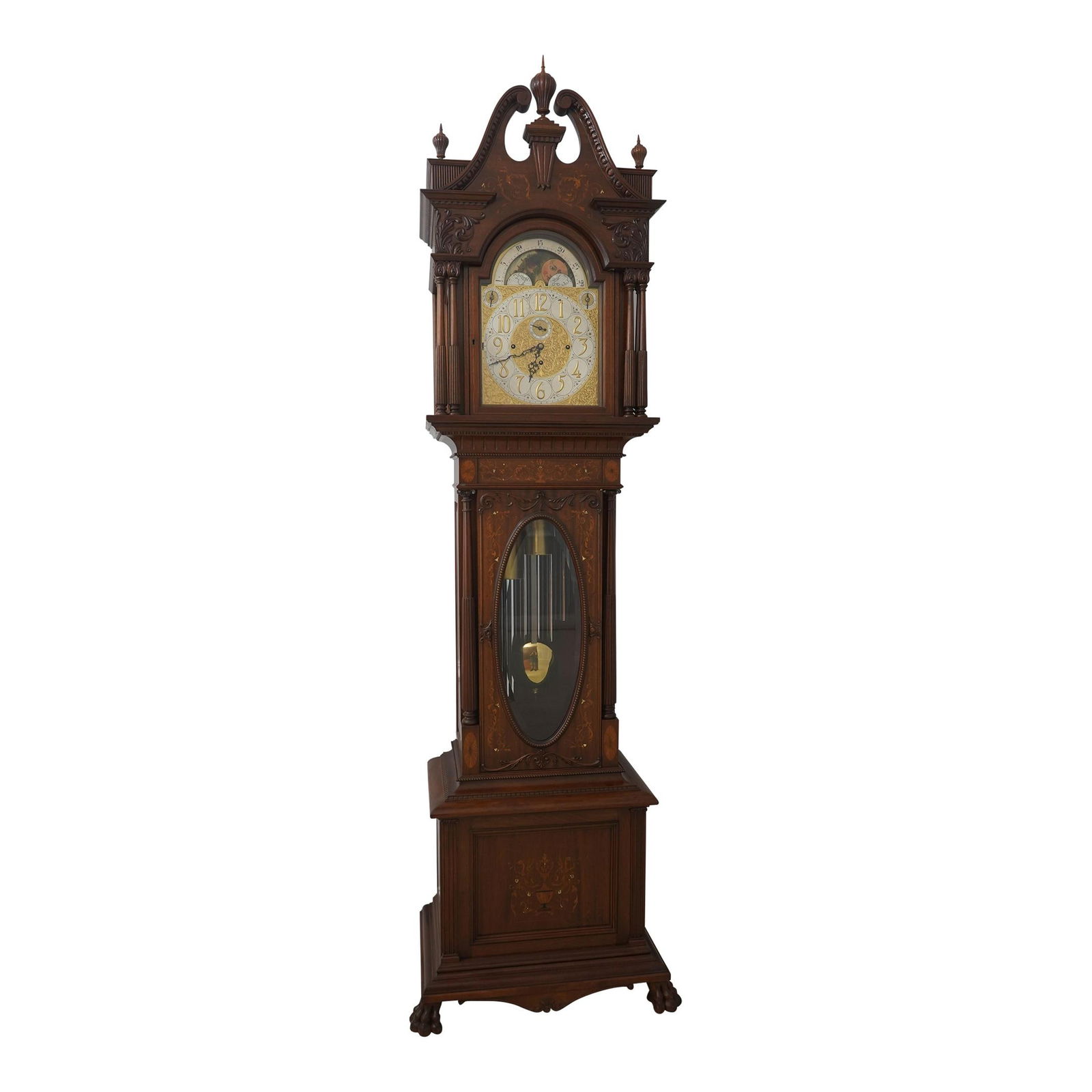 Elliot 9 Tube Mahogany Grandfather Clock London Movement Vintage (1 of 10)