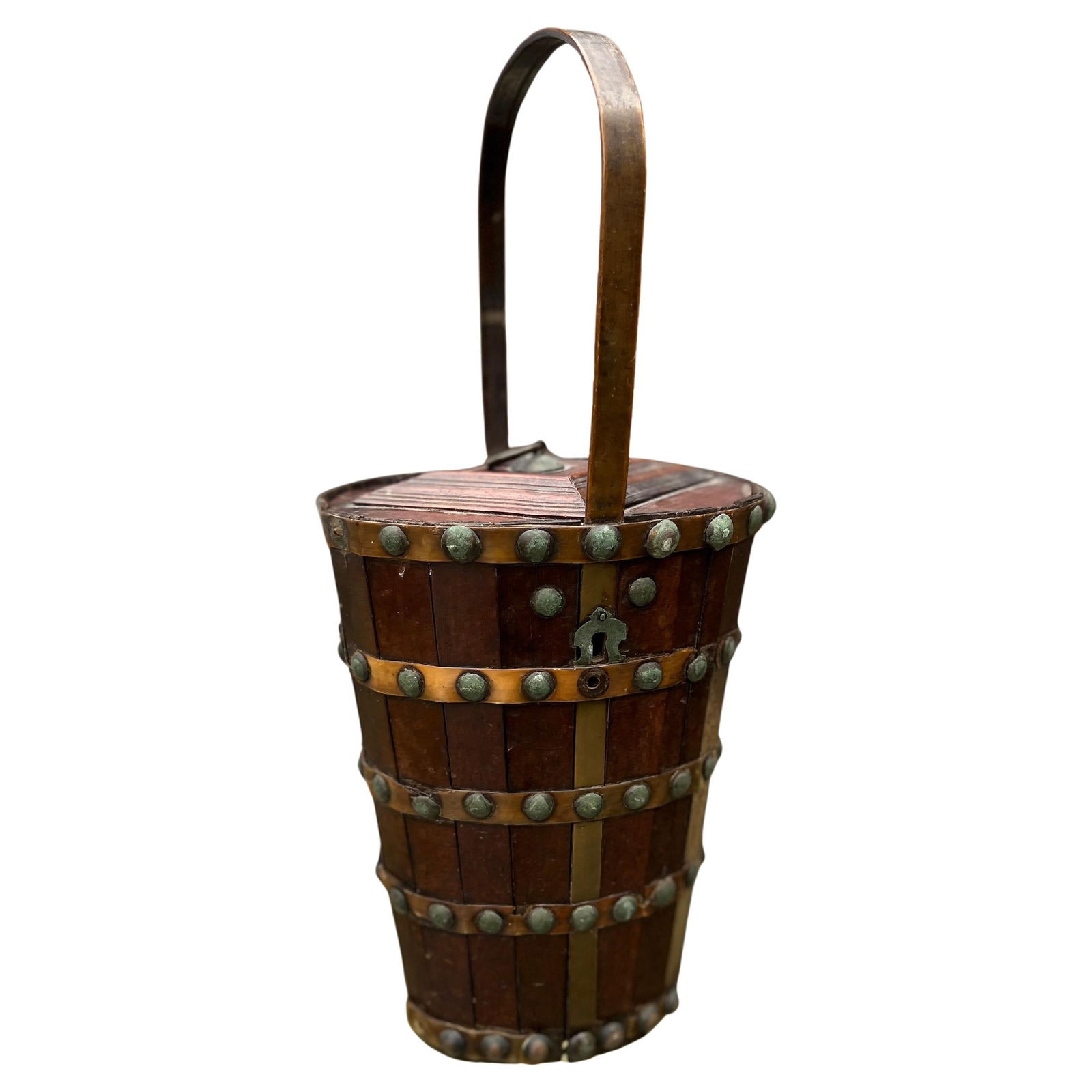 19th Century Anglo-Indian Dutch Style Brass Wooden Basket (1 of 9)