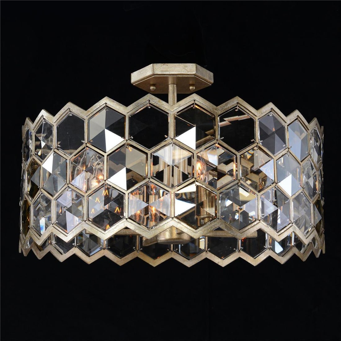 John-Richard Round Canopy Chandelier 12.75H 21W 21D 4 Bulb: John-Richard Round Canopy Chandelier 12.75H 21W 21D 4 Bulb Illuminate your space with the Elegant John-Richard Round Canopy Chandelier. This stunning chandelier features a sophisticated round canopy d