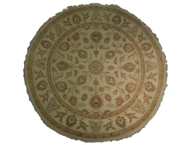 Exquisite 6'1" Round Agra Quality 10/10 Wool Handmade Rug (1 of 6)