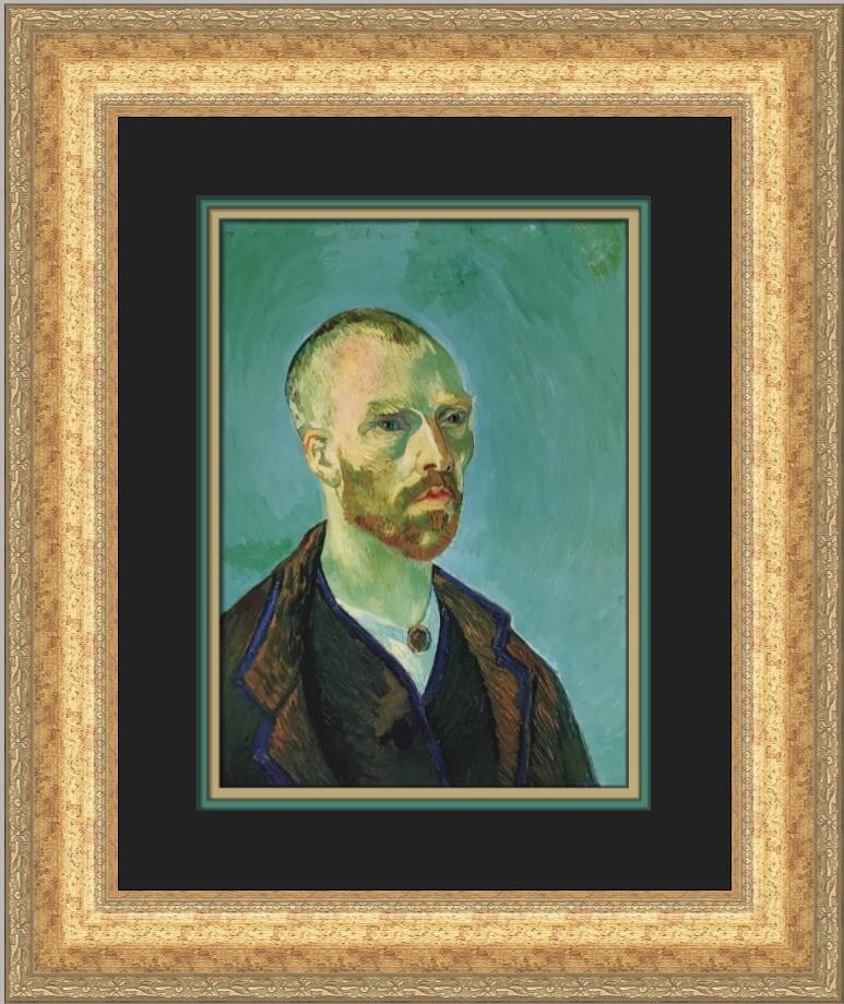 Vincent Van Gogh Tribute to Gauguin Custom Framed Print 17 x 15: Vincent Van Gogh Tribute to Gauguin Custom Framed Print 17 x 15 This exquisite custom framed print features Vincent Van Gogh's "Tribute to Gauguin A Self-Portrait," a stunning representation of Expres