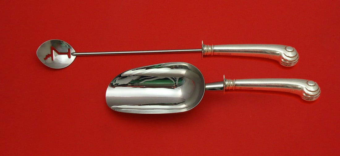 Onslow Tuttle Sterling Silver Bar Set 2pc Custom Made Hostess Set: Onslow Tuttle Sterling Silver Bar Set 2pc Custom Made Hostess Set This exquisite Onslow by Tuttle sterling silver bar set is a custom-made hostess set featuring two essential bar tools. The set includ