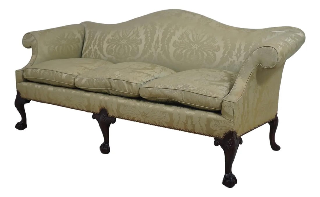 Chippendale Style Vintage Hand Carved Mahogany Sofa (1 of 10)