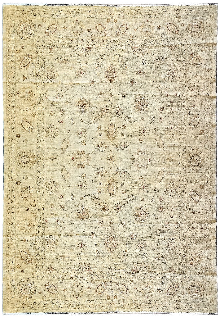 12 x 14.6 Light Pale Ziglar Chobi Peshawar Rug Hand-Knotted Wool (1 of 9)