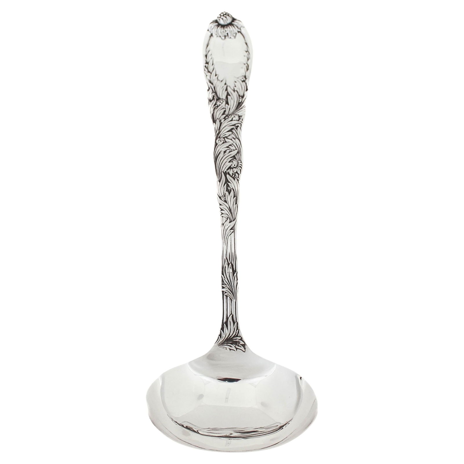 Tiffany & Co. Sterling Silver Chrysanthemum Ladle 13 in: Tiffany & Co. Sterling Silver Chrysanthemum Ladle 13 in This exquisite sterling silver ladle features the iconic "Chrysanthemum" pattern by Tiffany & Co., renowned for its intricate detailing and time