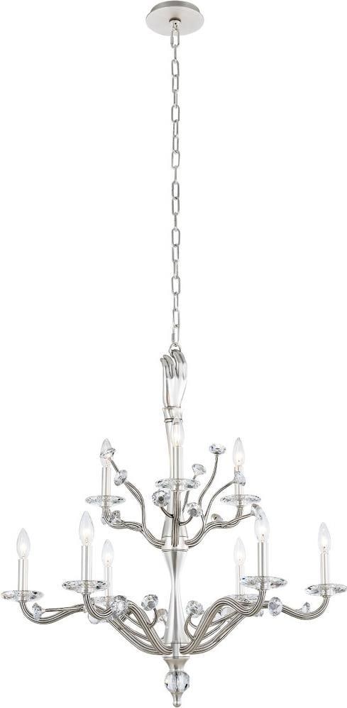 Kalco Venus 9-Light Maximalist Chandelier Cast Brass Dimmable: Kalco Venus 9-Light Maximalist Chandelier Cast Brass Dimmable Illuminate your space with the Venus 9-Light Maximalist Chandelier, a stunning addition that embodies captivating shine and elegance. This