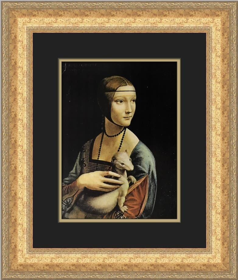 Leonardo Da Vinci Lady with an Ermine Custom Framed Offset Lithograph (1 of 2)