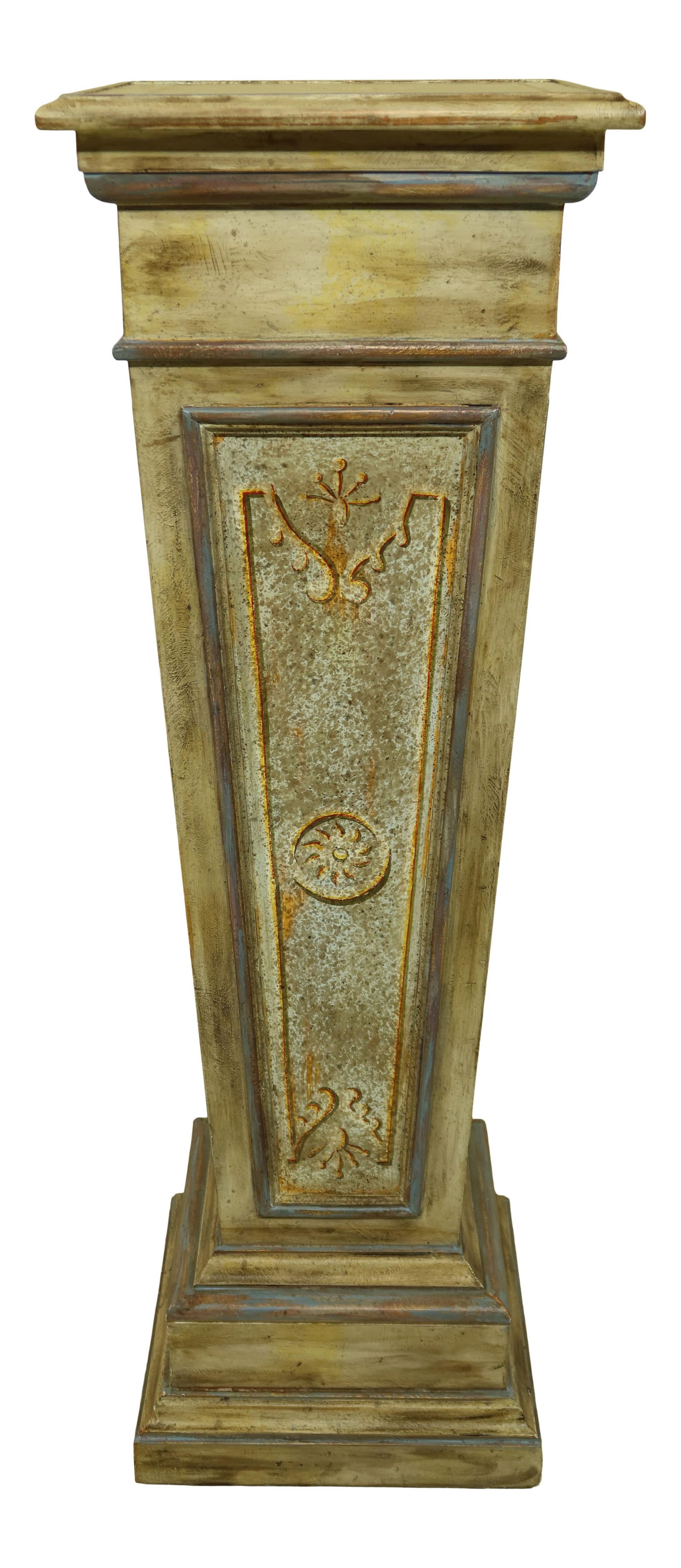 Theodore Alexander 15 Year Old Paint Decorated Pedestal Plant Stand: Theodore Alexander 15 Year Old Paint Decorated Pedestal Plant Stand This stunning Theodore Alexander paint-decorated pedestal is approximately 15 years old and features quality construction with a bea