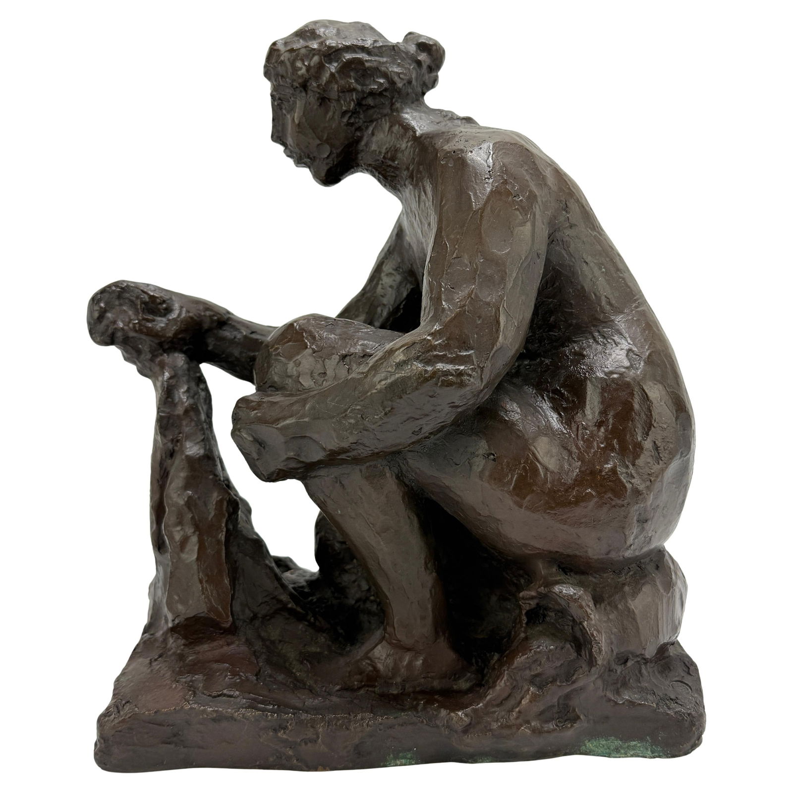 Renoir Guino La Petite Laveuse Bronze Sculpture 10.5in Art Nouveau: Renoir Guino La Petite Laveuse Bronze Sculpture 10.5in Art Nouveau This exquisite bronze sculpture, titled "La Petite Laveuse," captures the essence of the Art Nouveau style and reflects Pierre-August