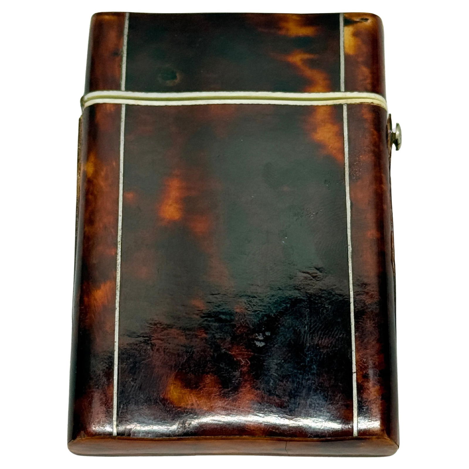 Regency Era Tortoiseshell Card Case with Silver Pique Border circa 1830 (1 of 8)
