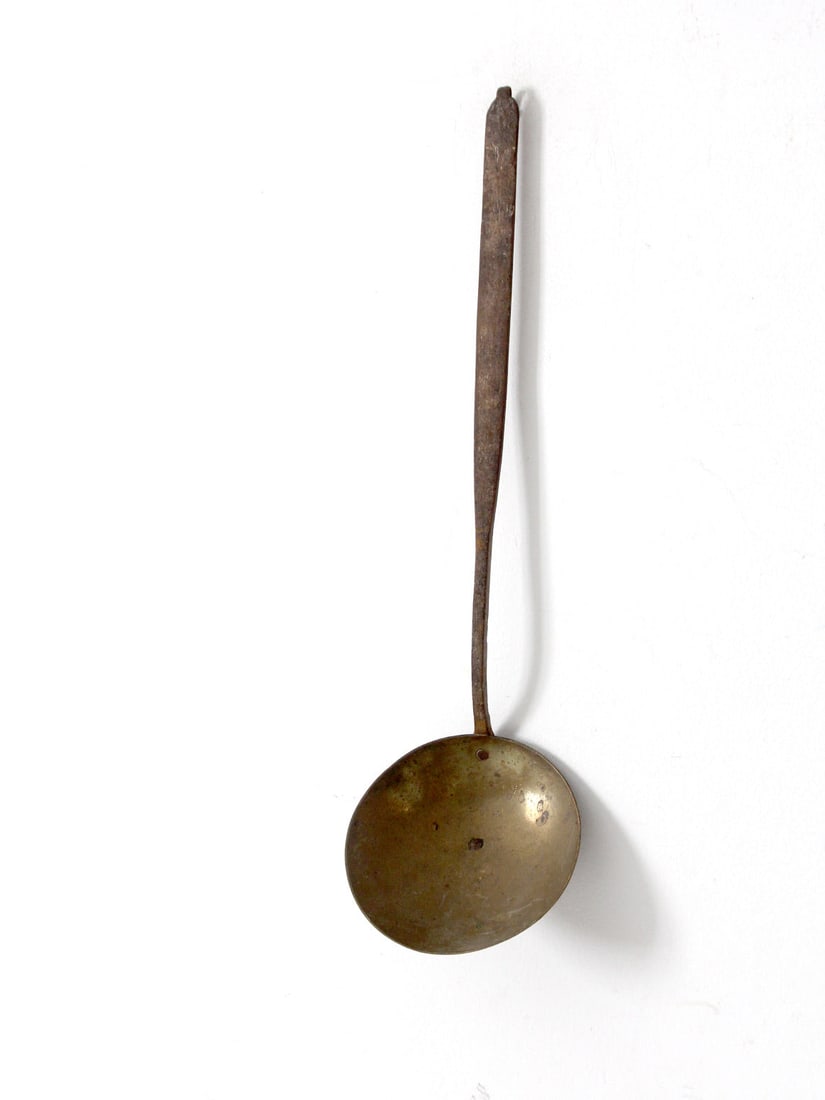 Antique Brass Fireplace Ladle with Iron Hook Handle (1 of 12)