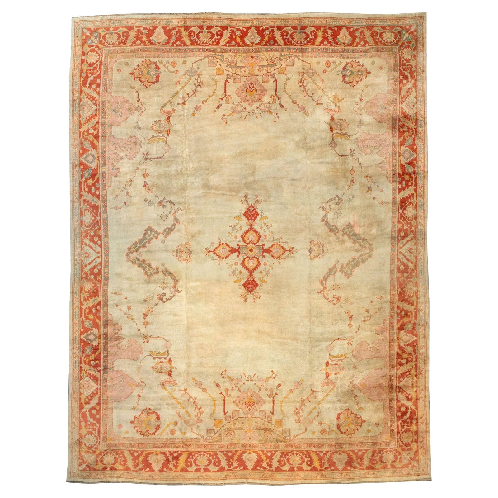 Antique Turkish Oushak Rug 19'6 x 24'9 Early 20th Century Wool (1 of 5)