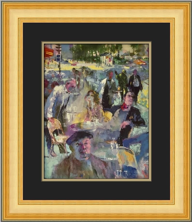 LeRoy Neiman L'Heure De L'Aperitif Custom Framed Print 1994 (1 of 2)