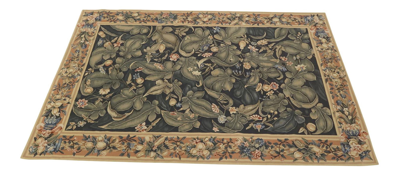 Vintage 6 x 9 Floral Aubusson Rug High Quality Textile: Vintage 6 x 9 Floral Aubusson Rug High Quality Textile This exquisite Aubusson rug features a charming floral print and measures approximately 6 x 9 feet (73 x 105 inches). Crafted with tight knot con