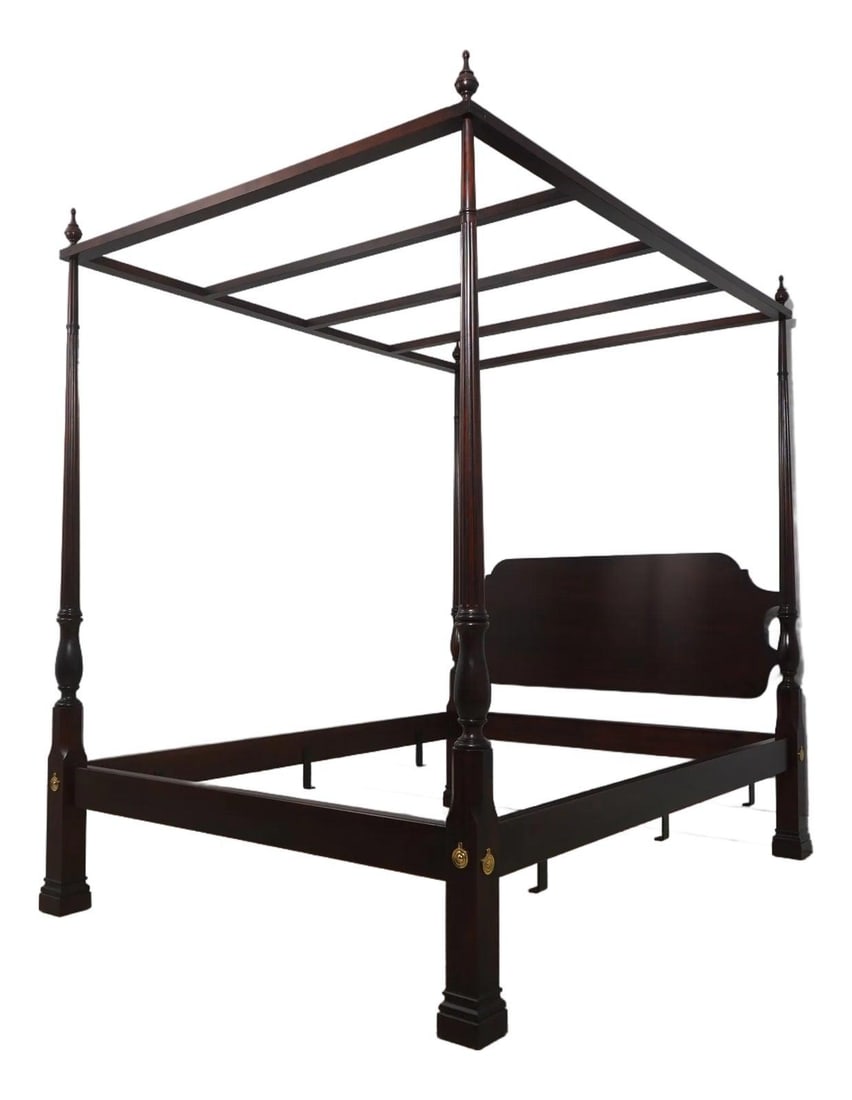 Queen Mahogany Canopy Poster Bed by Stickley Removable Canopy (1 of 10)