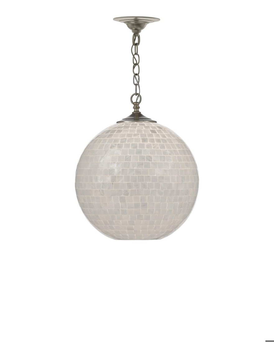Currey Finhorn Adjustable Pendant Light in Silver Leaf and Pearl (1 of 5)
