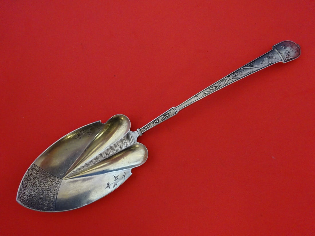 Gorham Japanese Sterling Silver Berry Serving Spoon Gold Washed 8 5/8" (1 of 7)