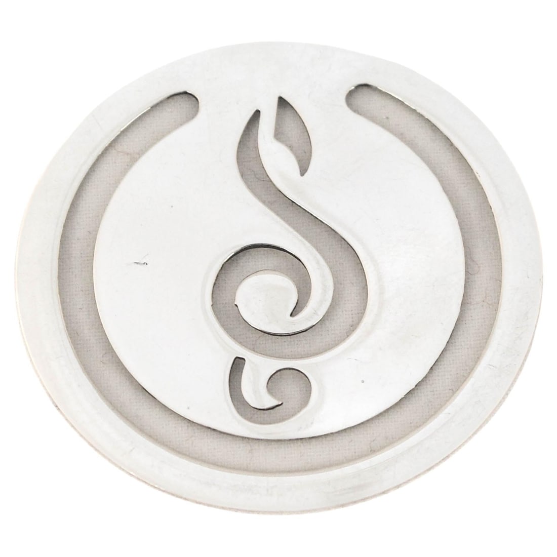 Sterling Silver Music Note Bookmark 2in England Gift: Sterling Silver Music Note Bookmark 2in England Gift This elegant bookmark is crafted from sterling silver, featuring a charming musical note design at its center. Measuring 2 inches in height and wid