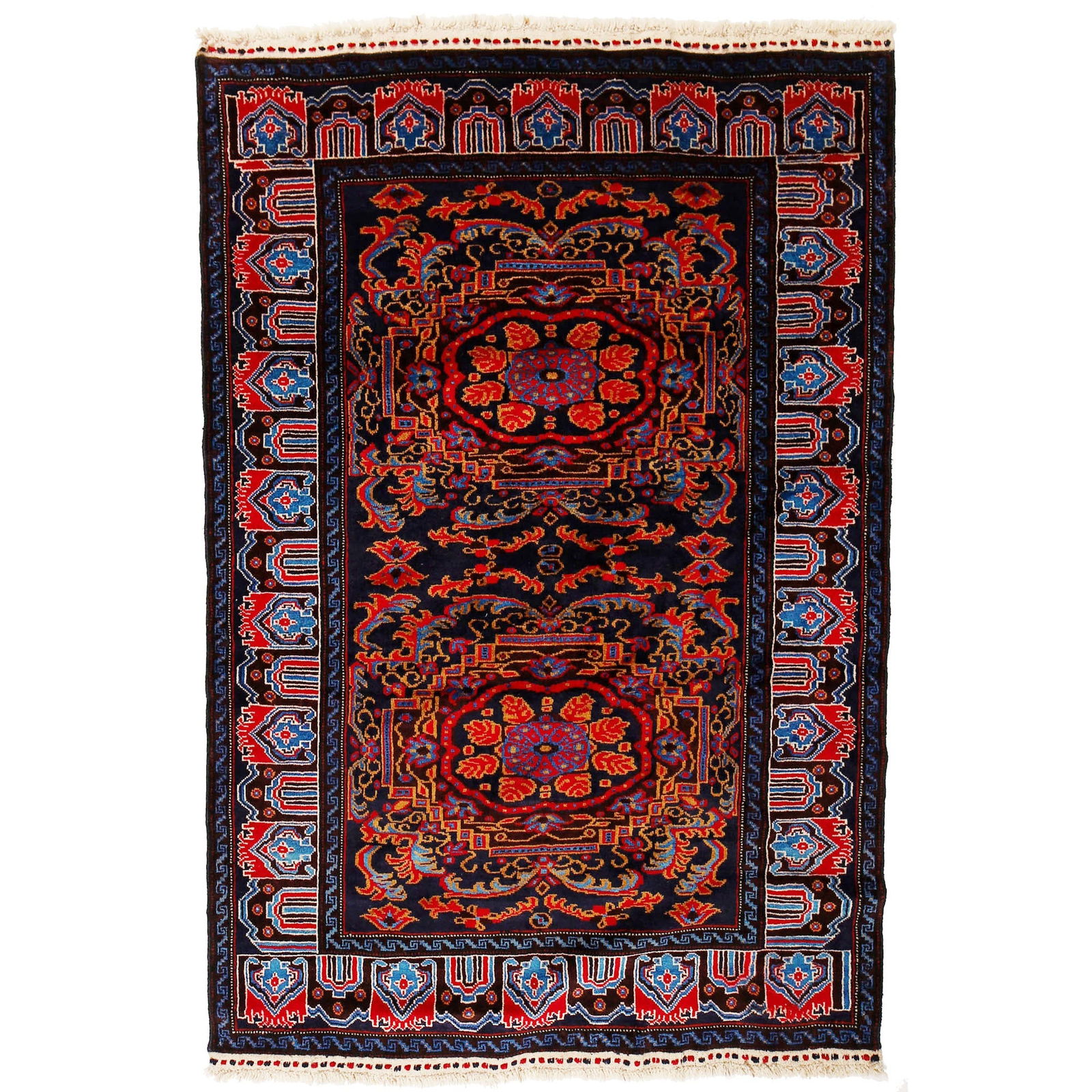 Handwoven 4.2 x 6.2 Multi-Color Tribal Baluch Rug from Pakistan (1 of 6)