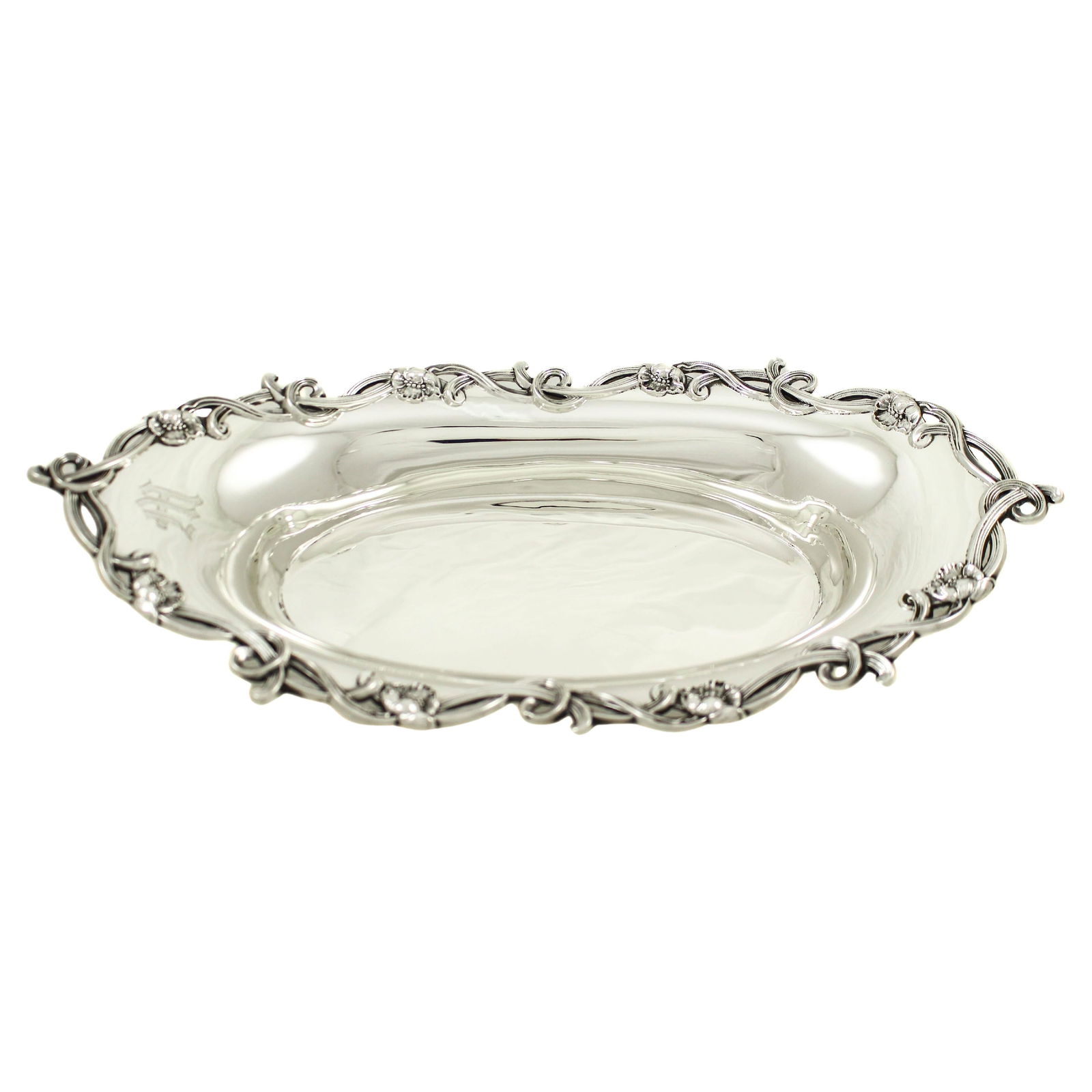 Art Nouveau Sterling Silver Bread Basket by Woodside Circa 1900 (1 of 6)