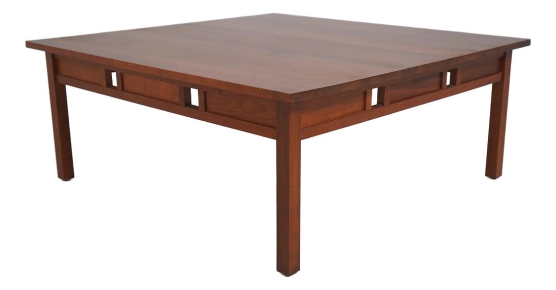 Windward Collection Cherry Wood Coffee Table Studio Crafted c1997: Windward Collection Cherry Wood Coffee Table Studio Crafted c1997 This coffee table from the Windward Collection is expertly studio crafted from solid cherry wood, showcasing high-quality construction