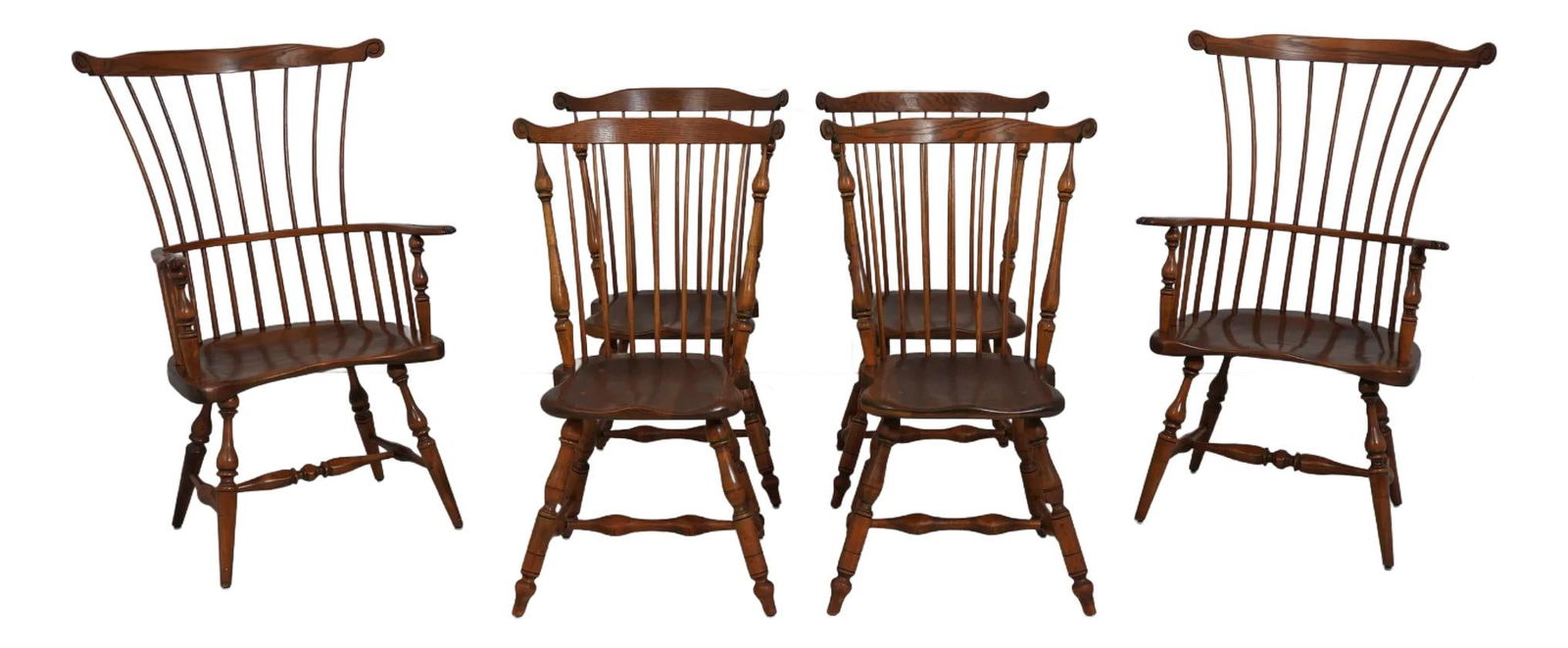 Set of 6 Windsor Style Dining Chairs Mixed Wood High Quality Craftsmanship (1 of 10)