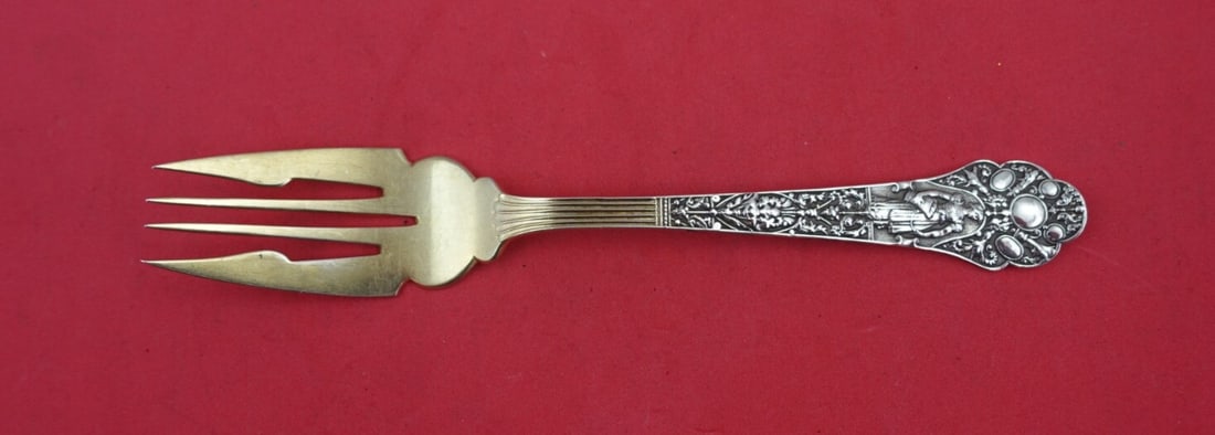 Gorham Medici Old Sterling Silver Fish Fork 6 3/4 Gold Washed (1 of 2)