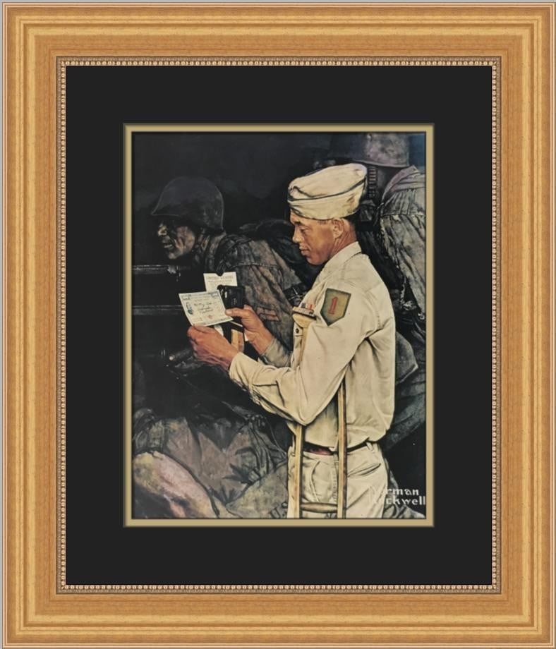 Norman Rockwell War Bond Custom Framed Portrait Print 1975 (1 of 2)