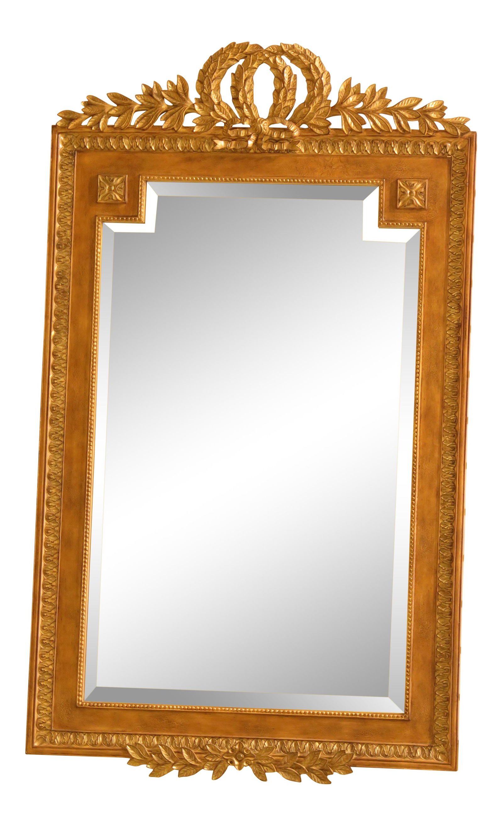 Labarge French Louis XV Style Beveled Mirror Gold Finish 28.5x48: Labarge French Louis XV Style Beveled Mirror Gold Finish 28.5x48 This exquisite LaBarge French Louis XV Style Decorator Beveled Mirror showcases high-quality craftsmanship with a timeless design remin