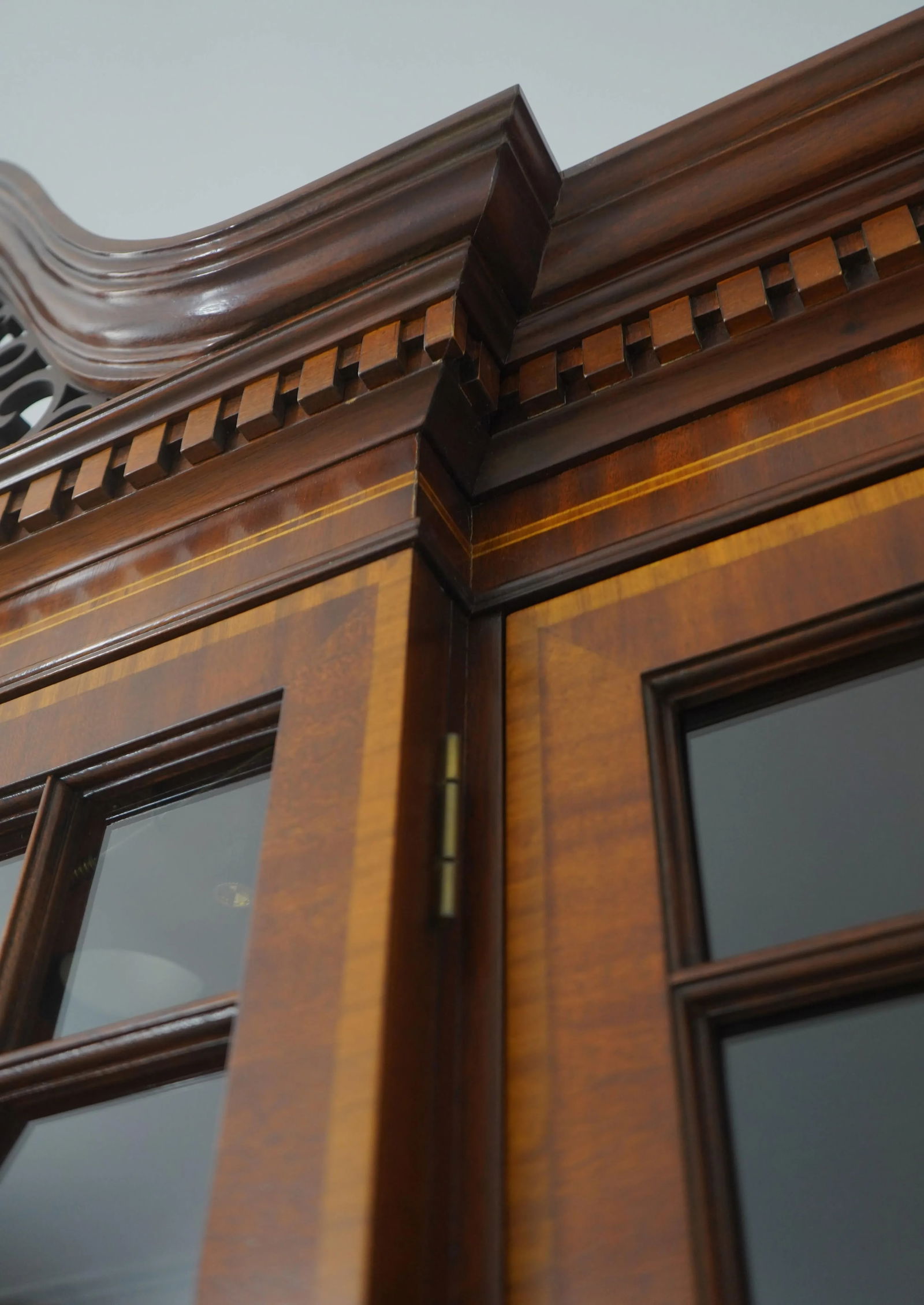 Councill Craftsmen Mahogany Breakfront with Glass Shelves and Lighted Interior - 8