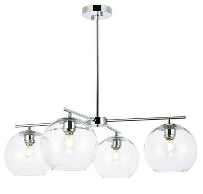 Opus 4-Light Chrome Pendant Chandelier with Clear Glass Shades (1 of 9)