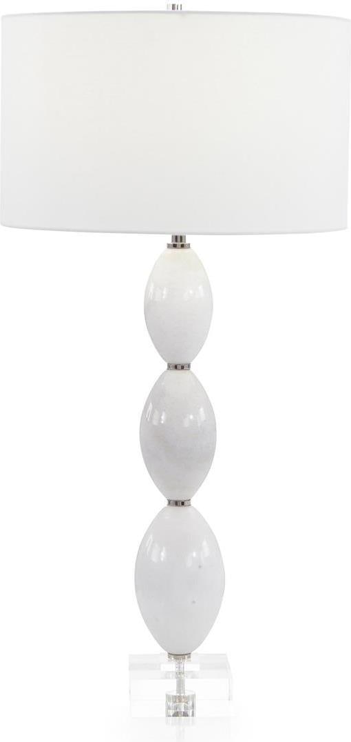 John-Richard Traditional Marble Table Lamp with White Shade 35 Inches (1 of 1)