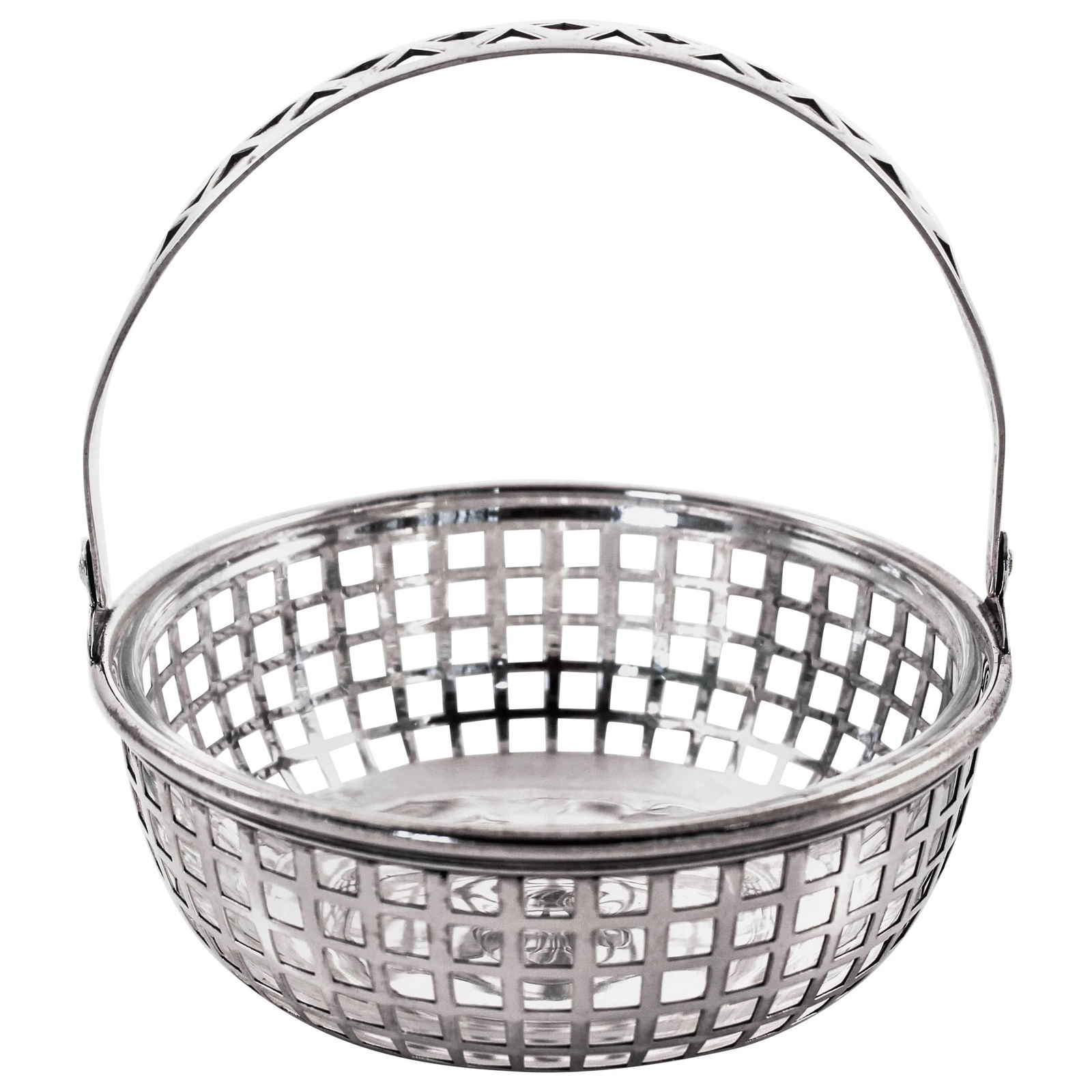 Brown & Ward Sterling Silver Arts and Crafts Basket with Glass Liner (1 of 6)