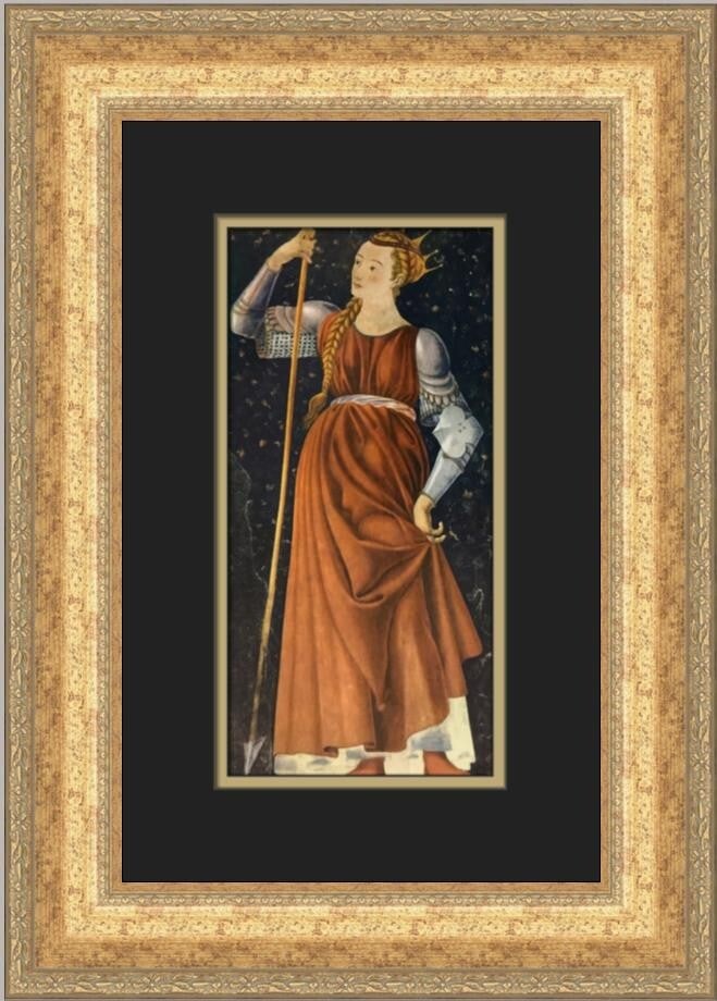 Andrea Del Castagno Queen Tomyris Custom Framed Print 1983 Art: Andrea Del Castagno Queen Tomyris Custom Framed Print 1983 Art This exquisite custom framed print titled 'Queen Tomyris' by Andrea Del Castagno captures a remarkable blend of Expressionism, Impression