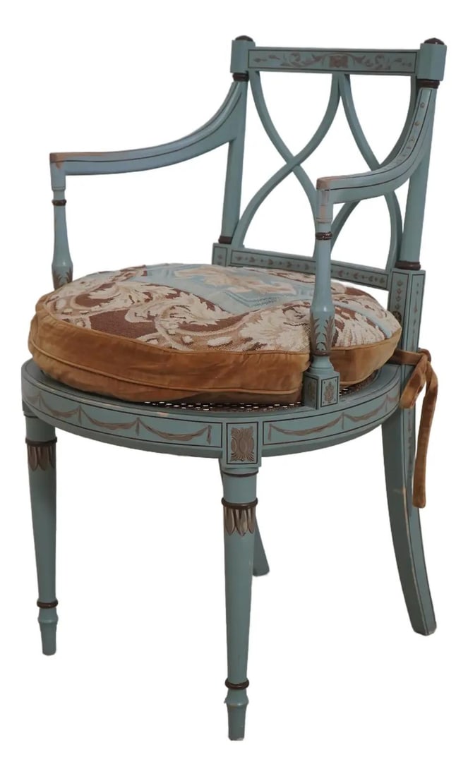 Vintage Adams Painted Armchair with Needlepoint Cushion (1 of 10)