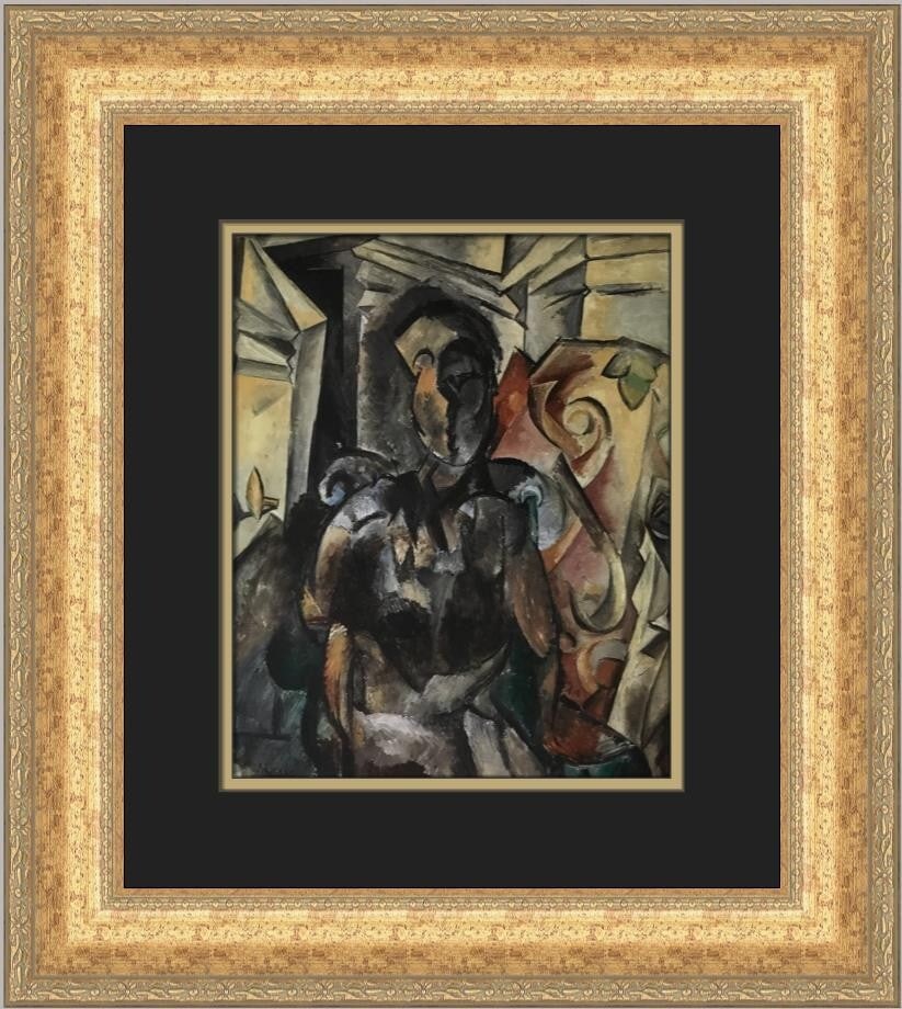 Pablo Picasso Woman in an Armchair Custom Framed Print 18 x 17: Pablo Picasso Woman in an Armchair Custom Framed Print 18 x 17 This stunning custom framed print by Pablo Picasso features the iconic artwork "Woman in an Armchair," showcasing the artist's