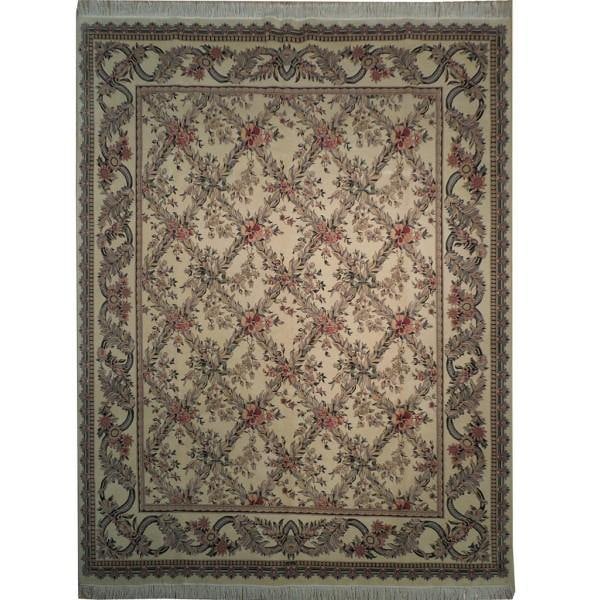 8 x 10.4 Signed Hand-Knotted French Country Wool Rug: 8 x 10.4 Signed Hand-Knotted French Country Wool Rug Free continental US Shipping Enhance your living space with this elegant 8 x 10.4 Signed Quality Rug, showcasing a sophisticated French Country sty