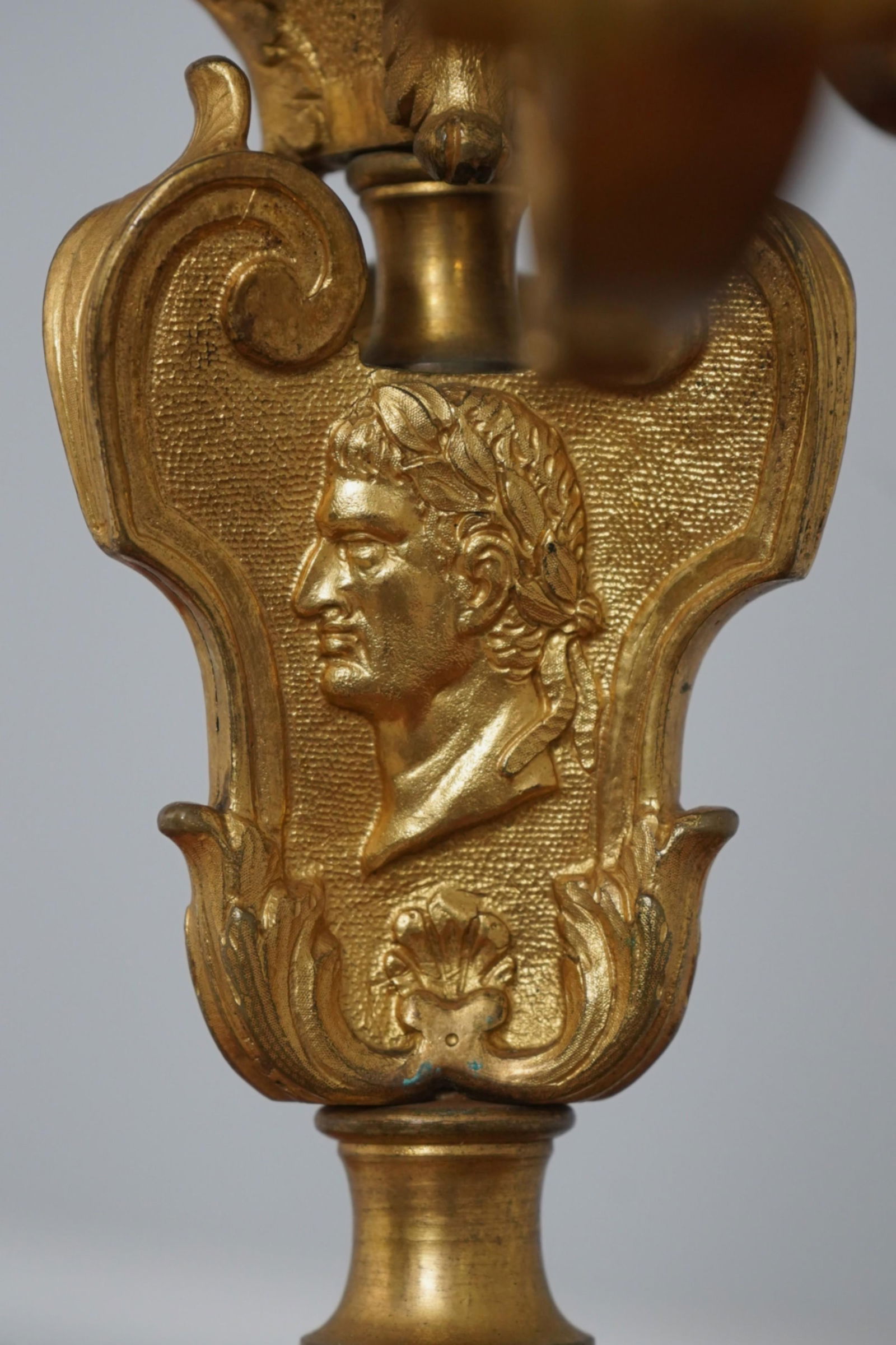 Elegant Pair of Mid 19th Century Bronze Candelabras in Gold Finish - 3