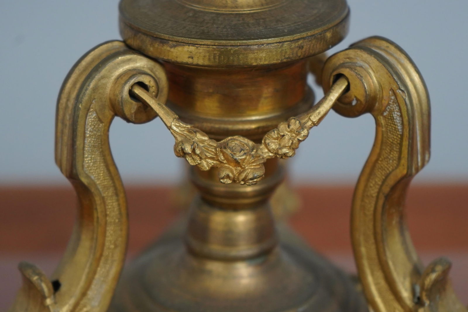 Elegant Pair of Mid 19th Century Bronze Candelabras in Gold Finish - 8
